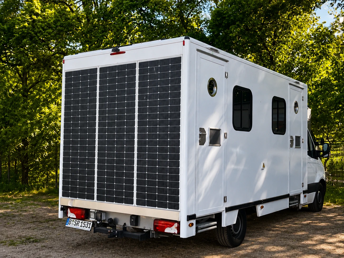 Solar-autarke Doppelkabine Filmfahrzeug mieten Berlin – Green Production Filmfahrzeug